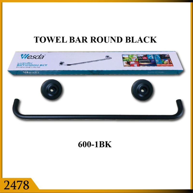 TOWEL BAR ROUND BLK (2478)